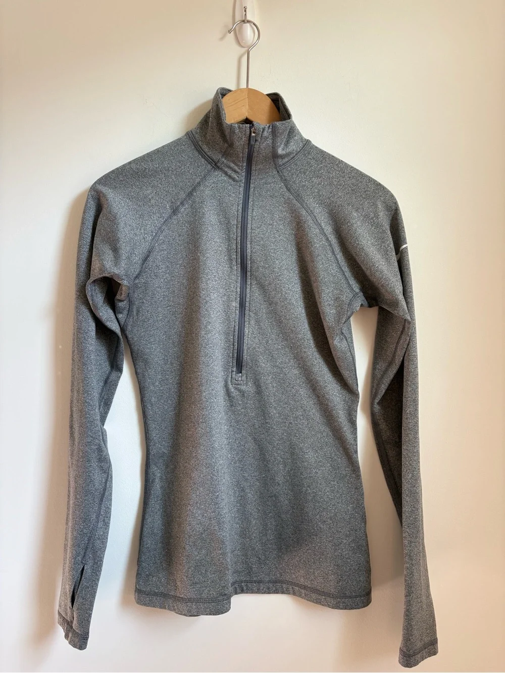 Nike Pro Dri-Fit 1/4 Zip Pullover Women's Gray Long Sleeve S